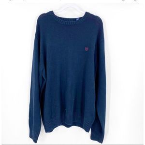 Chaps Navy Blue Cotton Knit Sweater Pullover Men’s 2XL Top